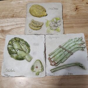 Vintage Hen-Feathers Wall Plaques